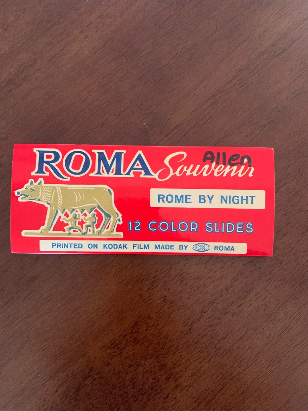 Roma Souvenir Rome By Night Slide Box — Red and Gold